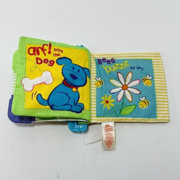 Bright Starts Animal Sounds Fun Baby Cloth Book Teethe Read Toy Infant Kid Play - Picture 4 of 12